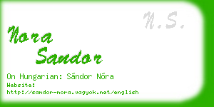 nora sandor business card