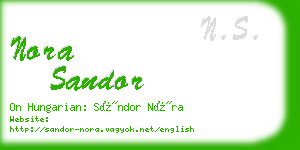 nora sandor business card